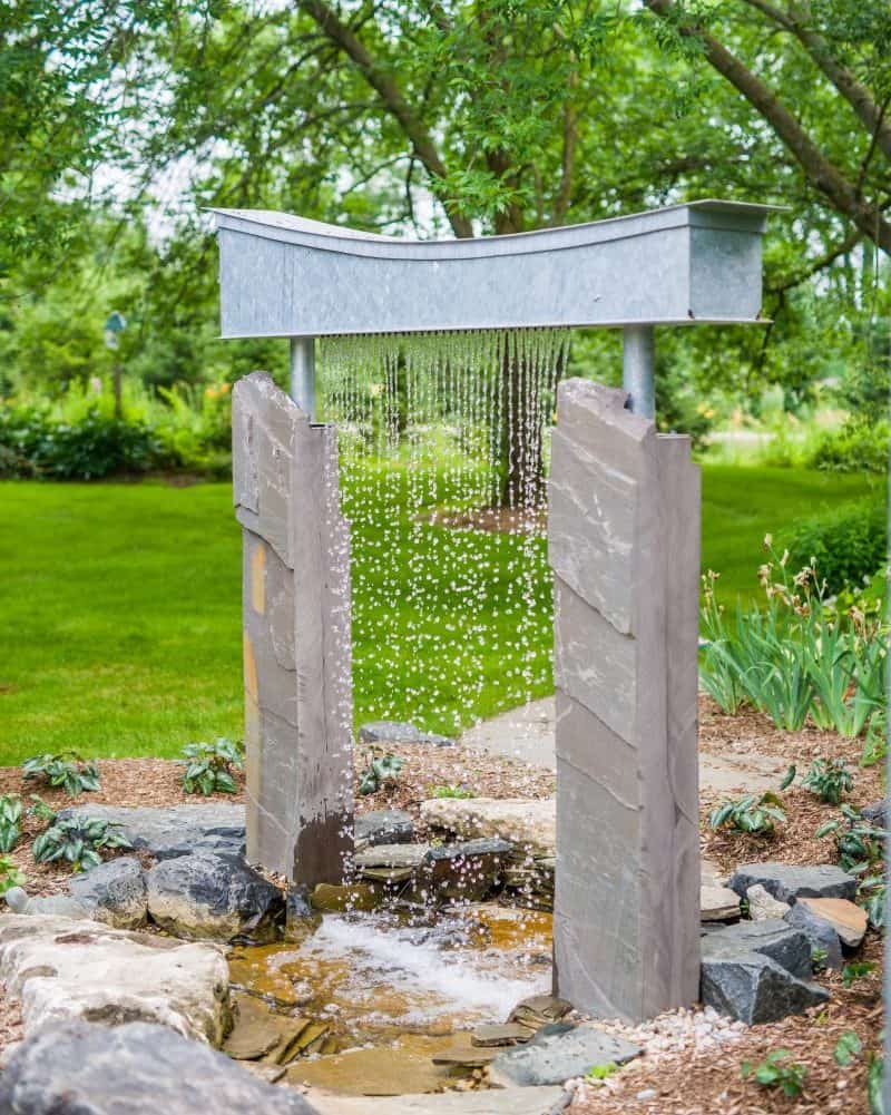 sculptural water garden